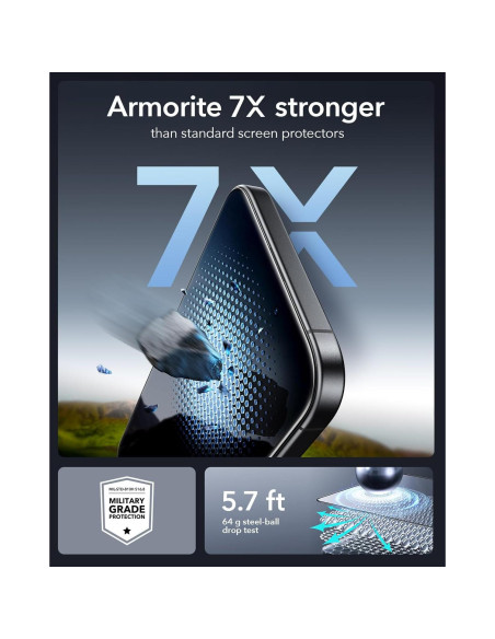 ESR Cristales 9H+ para iPhone 16 Pro Max - Paquete de 3 ESR Cristales 9H+ para iPhone 16 Pro Max - Paquete de 3
