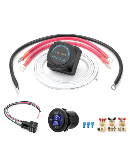 Aislador de Batería Doble Kemimoto 12V 140Amp para UTV ATV Aislador de Batería Doble Kemimoto 12V 140Amp para UTV ATV