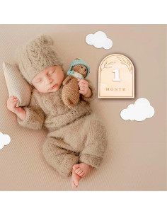 Discos de Hitos Mensuales de Madera OENIZI - 12 Meses Bebé 2