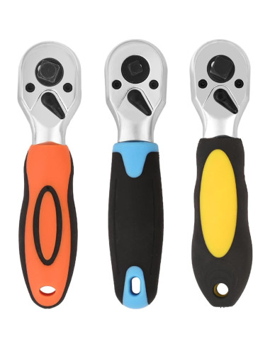 Llave de Carraca Muloo Doble Cabeza 72 Dientes Amarillo
