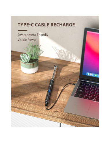 Encendedor Eléctrico RONXS Recargable Tipo C Negro
