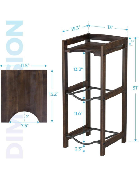 Soporte de madera LASIDO para jarras de agua 5 galones 31 cm Soporte de madera LASIDO para jarras de agua 5 galones 31 cm