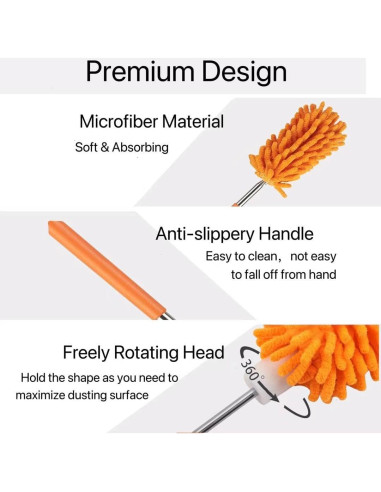 Duster de Microfibra Eichopmen 6 Pcs con Polo Extensible 28-75 cm