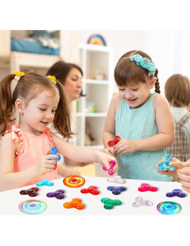 Paquete de 12 Fidget Spinners ANNGIKO Iluminados para Fiestas