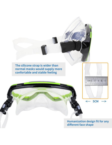 Máscara de Snorkel Body+ Verde Transparente Antivaho 180