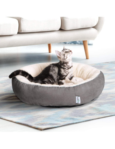 Cama Redonda para Gatos y Perros Love's cabin 50cm Gris
