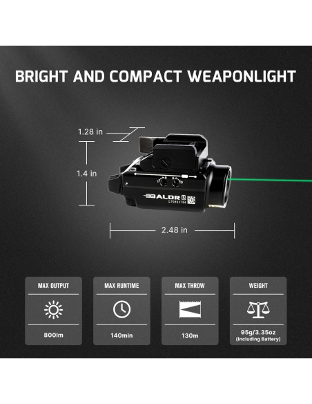Linterna Táctica OLIGHT Baldr S 800 Lúmenes USB Verde Linterna Táctica OLIGHT Baldr S 800 Lúmenes USB Verde