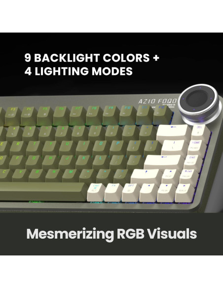 Teclado Inalámbrico Azio FOQO Pro Hot-Swappable Verde Oliva Teclado Inalámbrico Azio FOQO Pro Hot-Swappable Verde Oliva