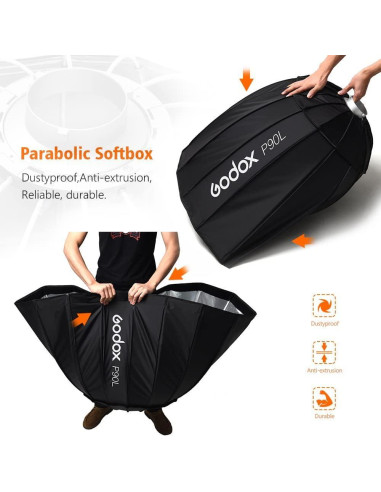 Godox P90L Softbox 90cm Parabólico para Flash Estudio