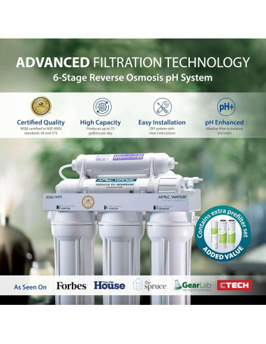 Sistema de filtración de agua APEC ROES-PH75 6 etapas 75 GPD