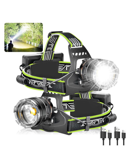 Linterna Frontal Aikertec Recargable 180000LM IPX7 Verde Linterna Frontal Aikertec Recargable 180000LM IPX7 Verde