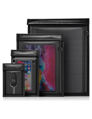 Paquete de 4 Bolsas Faraday JBKN Impermeables y a Prueba de Fuego