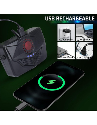 Linterna Frontal Aikertec Recargable 180000LM IPX7 Verde