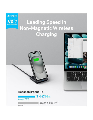 Cargador Inalámbrico Anker 313 10W para iPhone y Galaxy
