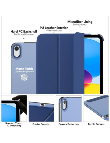 Funda MoKo para iPad 11" y 10.9" Generación 2025/2022 Azul