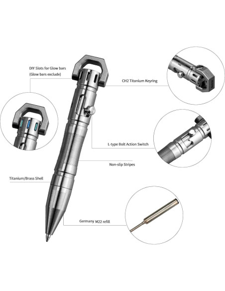 Bolígrafo Táctico MecArmy TPX8 Cobre con Llavero D Bolígrafo Táctico MecArmy TPX8 Cobre con Llavero D