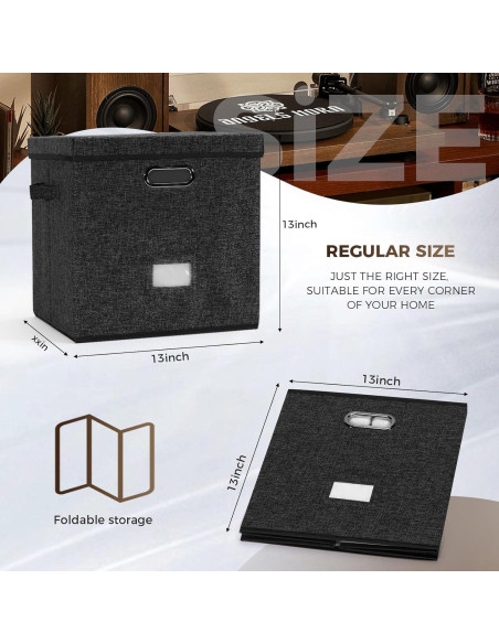 Caja de Almacenamiento de Discos ZEDKEHO Negra 50 LPs Caja de Almacenamiento de Discos ZEDKEHO Negra 50 LPs
