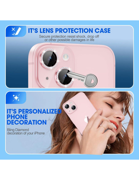 Protector de Lente Xfilm para iPhone 15/15 Plus 9H Rosa Protector de Lente Xfilm para iPhone 15/15 Plus 9H Rosa