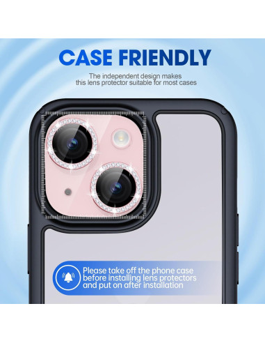 Protector de Lente Xfilm para iPhone 15/15 Plus 9H Rosa