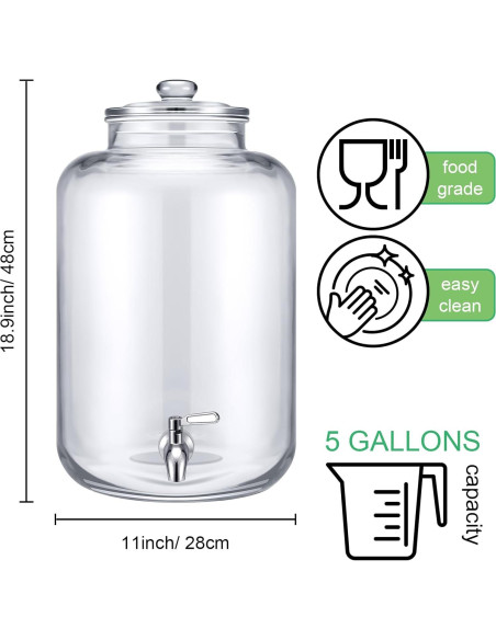 Dispensador de Agua de Vidrio Newtay 20L con Grifo de Acero Dispensador de Agua de Vidrio Newtay 20L con Grifo de Acero