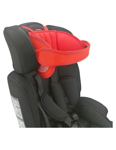 Soporte de Cabeza Ajustable para Asiento de Coche Infantil Rojo