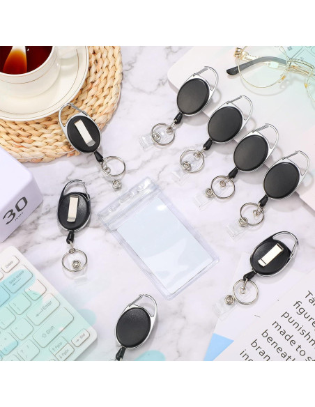 80 Clips de Insignia Retráctiles Laumoi para Oficina Negro 80 Clips de Insignia Retráctiles Laumoi para Oficina Negro