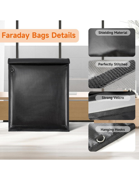 Bolsa Faraday Grande Bellamei 43x38 cm Anti-Robo RFID Bolsa Faraday Grande Bellamei 43x38 cm Anti-Robo RFID