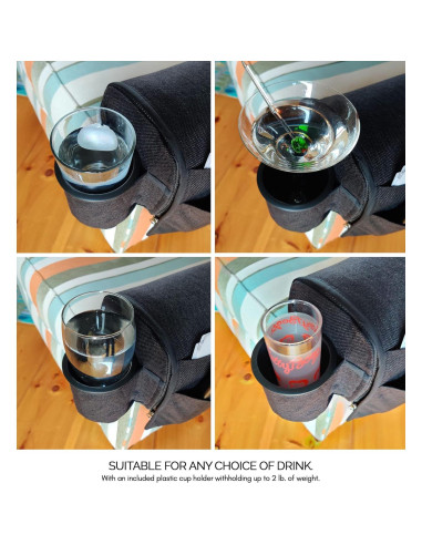 Soporte para Tazas CupComfort - Organizador Reposabrazos Negro