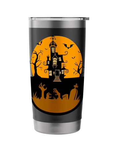 Taza de Acero Inoxidable Aislada Halloween 20 oz Negra