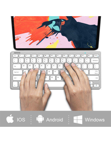 Teclado Bluetooth Arteck HB098 Plata para iPad y más Teclado Bluetooth Arteck HB098 Plata para iPad y más