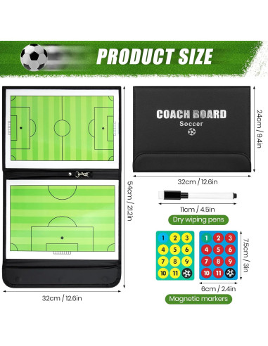 Tablero de Entrenamiento de Fútbol Keweis Magnético 31.7x23.5cm