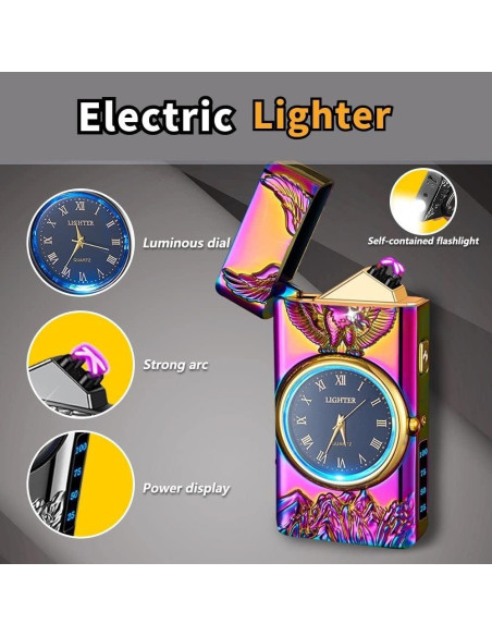 Encendedor Eléctrico RSBYE HF2217 con Reloj y Linterna Encendedor Eléctrico RSBYE HF2217 con Reloj y Linterna