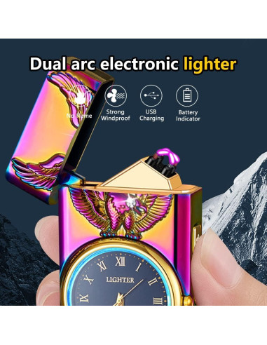 Encendedor Eléctrico RSBYE HF2217 con Reloj y Linterna