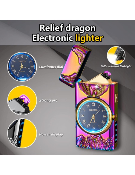Encendedor Eléctrico RSBYE HF2217 con Reloj y Linterna Encendedor Eléctrico RSBYE HF2217 con Reloj y Linterna