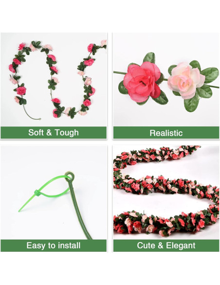 Guirnalda Artificial 10 Pcs BLEUM CADE Flores y Hiedra Guirnalda Artificial 10 Pcs BLEUM CADE Flores y Hiedra