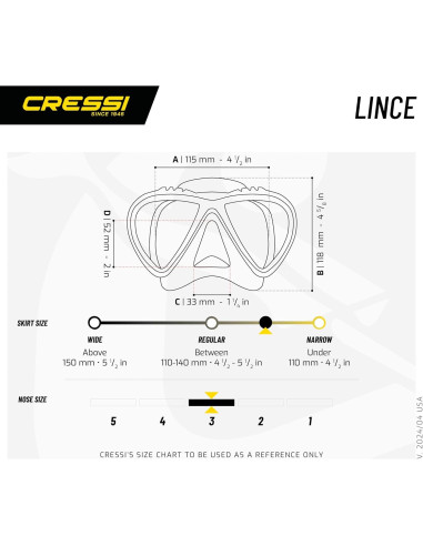 Máscara de Buceo Cressi Lince Claro/Rosa para Adultos