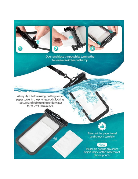 Funda Impermeable Hiearcool para iPhone 21 cm IPX8 2Pack Funda Impermeable Hiearcool para iPhone 21 cm IPX8 2Pack