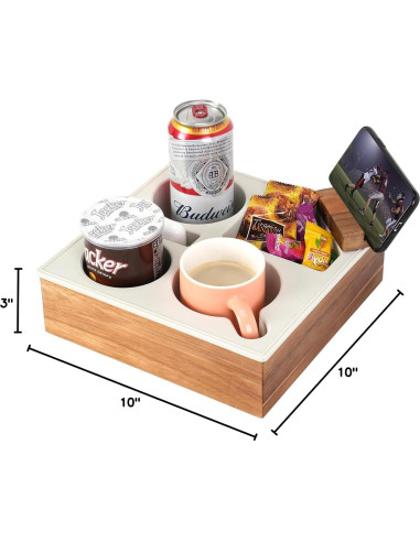 Bandeja para Tazas Hitseon de Silicona y Madera 25,4cm