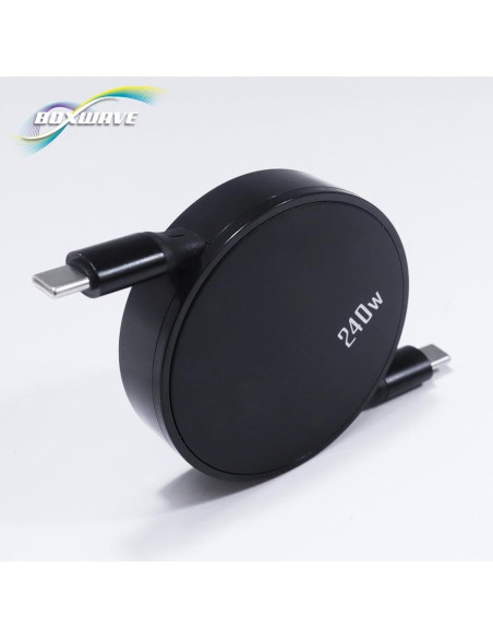 Cable BoxWave PD miniSync 240W Tipo-C Retráctil 7,62 cm Cable BoxWave PD miniSync 240W Tipo-C Retráctil 7,62 cm