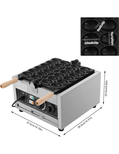 Máquina de Waffles Oiveinya HYX-1103Q Acero Inoxidable 1800W