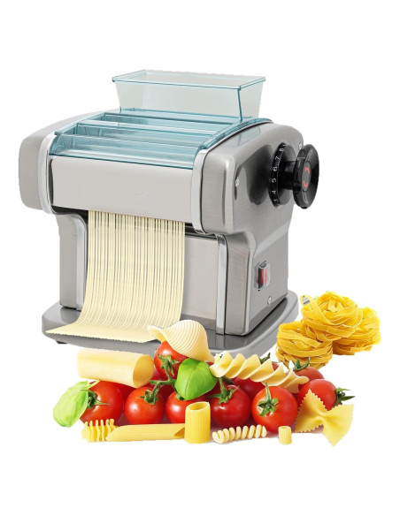 Máquina de Pasta YSHUSTGY Eléctrica 9 Grosor Acero Inoxidable Máquina de Pasta YSHUSTGY Eléctrica 9 Grosor Acero Inoxidable