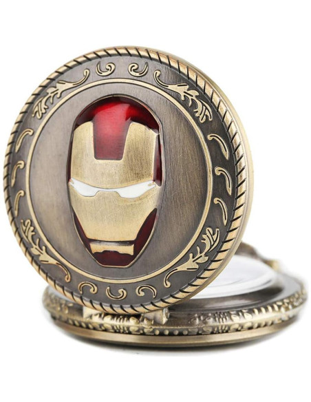 Reloj de bolsillo KDJSTORE Iron Man 4.5cm analógico con cadena Reloj de bolsillo KDJSTORE Iron Man 4.5cm analógico con cadena
