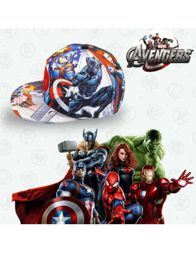 Gorra de béisbol Marvel Avengers para niños 5 a 14 años