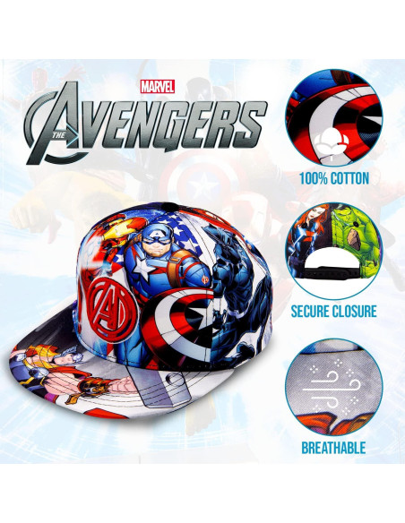 Gorra de béisbol Marvel Avengers para niños 5 a 14 años Gorra de béisbol Marvel Avengers para niños 5 a 14 años