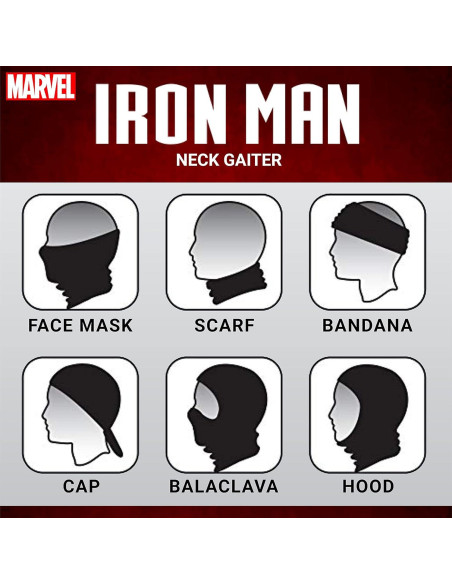 Bufanda Gaiter Cuello Marvel Iron Man Unisex Rojo Bufanda Gaiter Cuello Marvel Iron Man Unisex Rojo