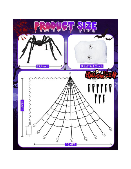 Luces de Telaraña Halloween Changzhou 5m 252LED 8 Modos Luces de Telaraña Halloween Changzhou 5m 252LED 8 Modos