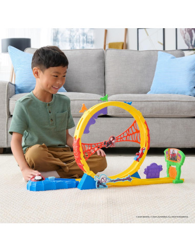 Set de Pista Super Loop MARVEL Spidey 71 cm con Lanzador