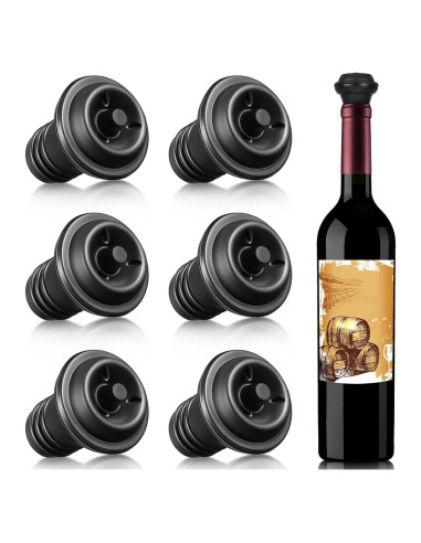 Tapones de Vino Reutilizables Honoson 6 Piezas Silicona