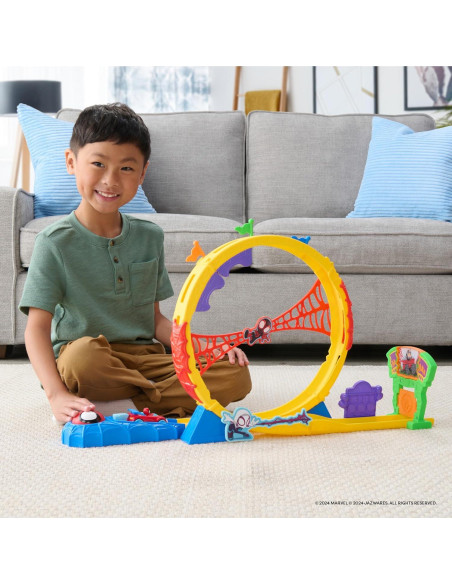 Set de Pista Super Loop MARVEL Spidey 71 cm con Lanzador Set de Pista Super Loop MARVEL Spidey 71 cm con Lanzador