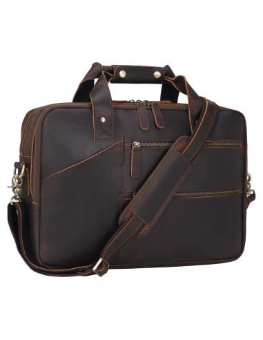 Maletín de Cuero para Laptop 15.6" Unique Retro Marrón